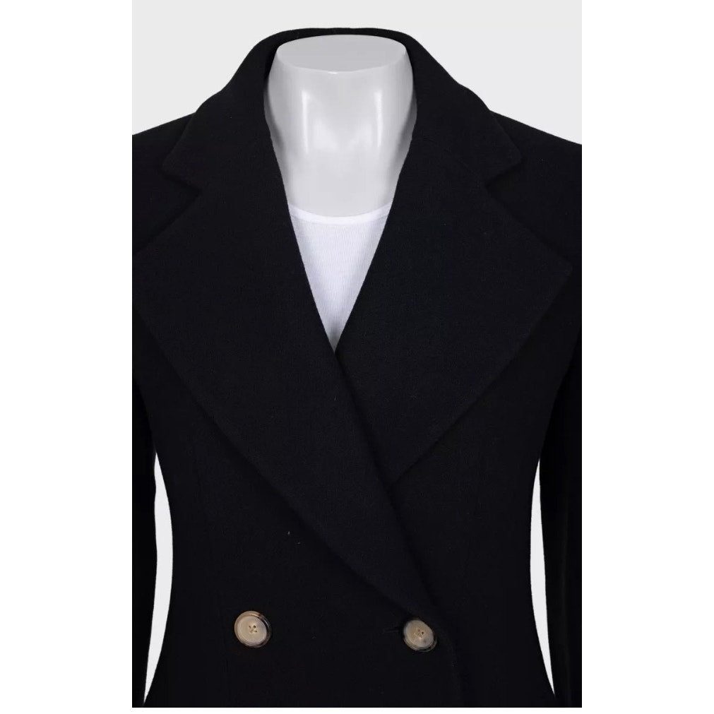 Khaite Black Wool Coat - US 4 / S Pre-owned