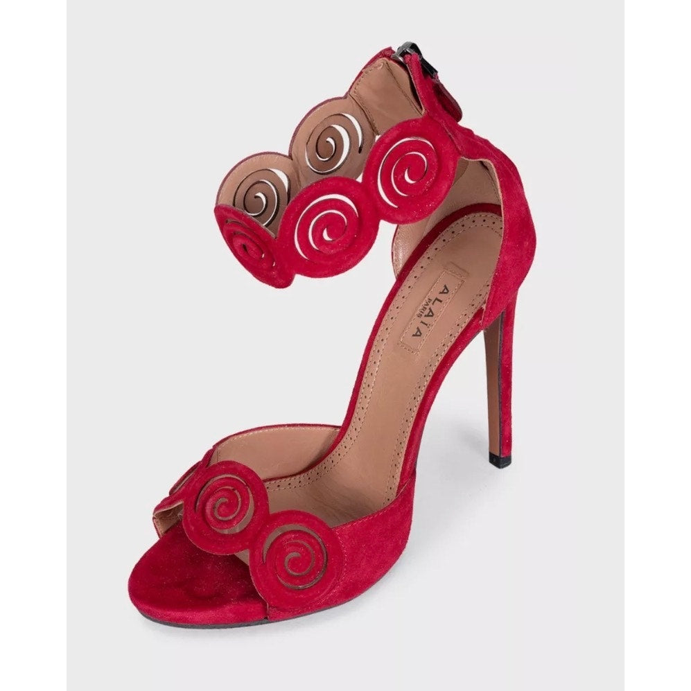 Alaïa Red Suede Stiletto Sandals EU 37 Pre-owned