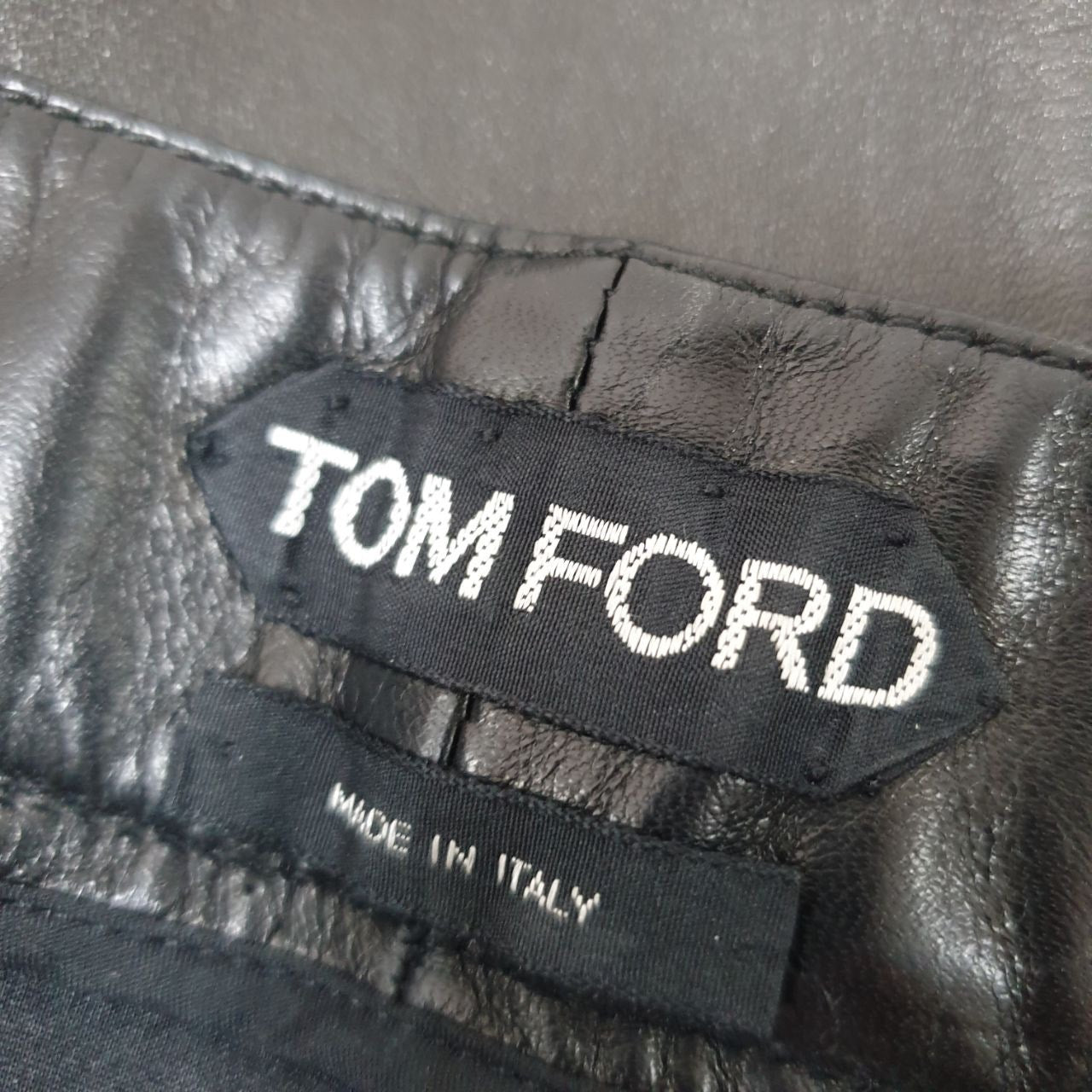 Tom Ford Black Leather Leggins Pants Sz.40 pre-owned