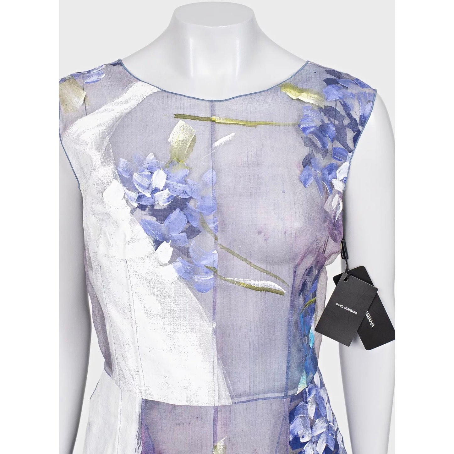 NWT Dolce & Gabbana Sheer Silk Floral Dress Size 44/L pre-owned