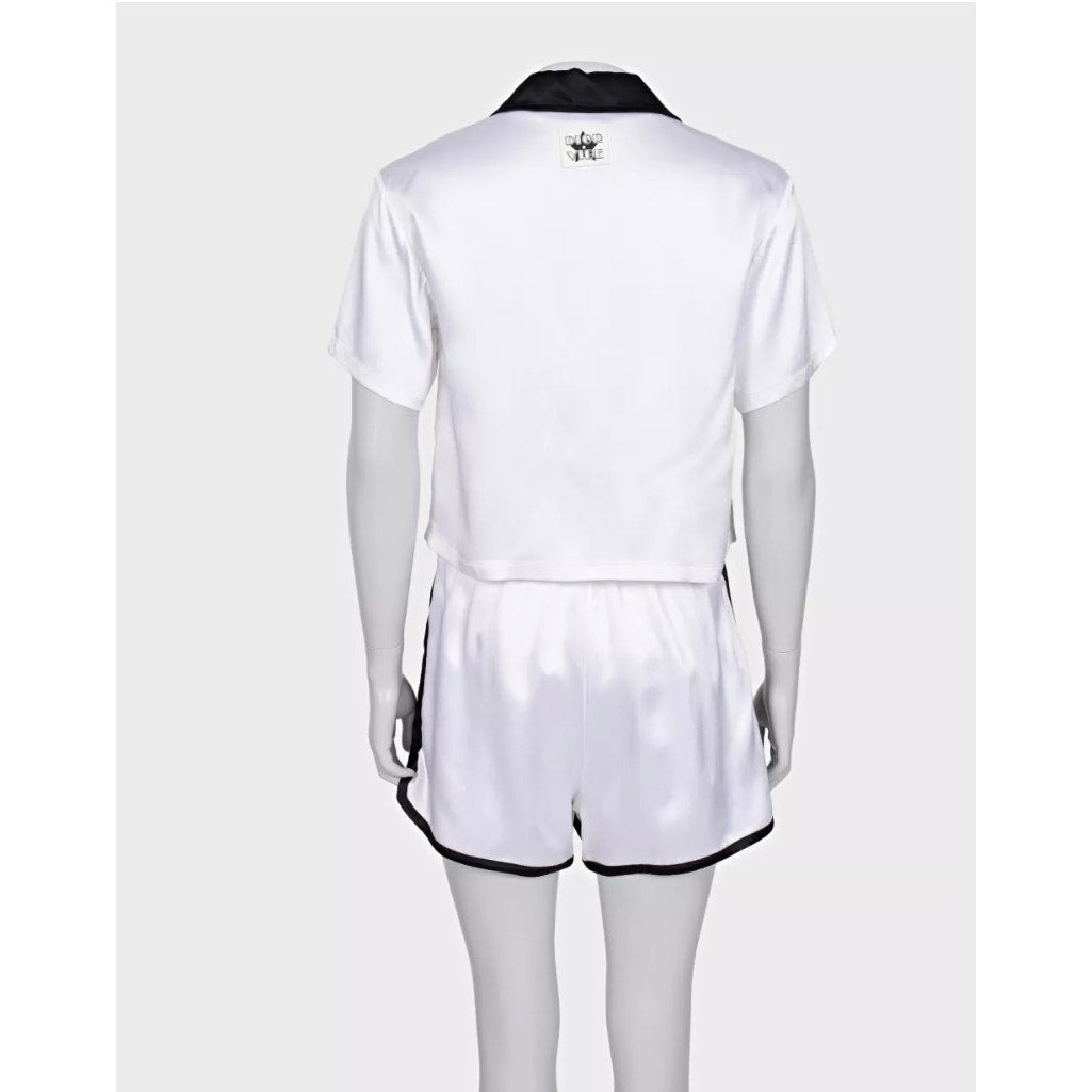 Christian Dior White Viscose Black Trim Suit - Size XS  Pre-owned