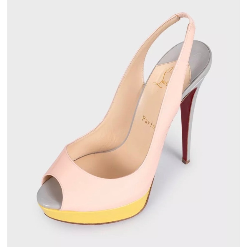 Christian Louboutin Multi-Color Leather Slingbacks Sz.40 pre-owned