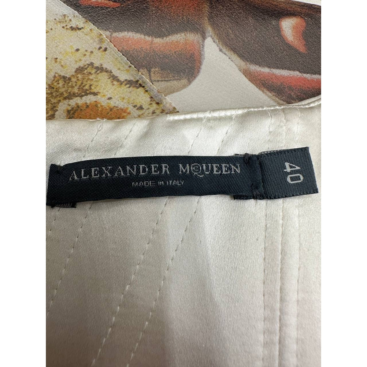 Alexander McQueen Vintage Butterfly Silk Dress IT 40 Pre-owned