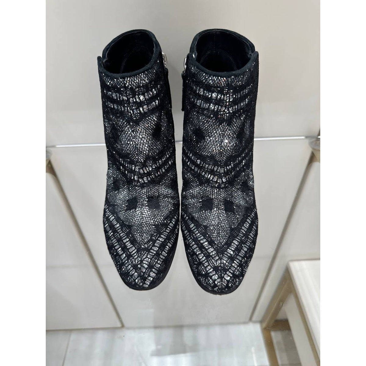 Giuseppe Zanotti Black Textured Ankle Boots Sz.36 Pre-owned