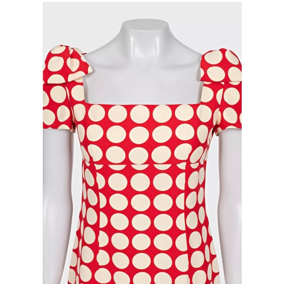 Valentino 100% Silk Fitted Dress Bow Detail UK 6/XS Pre-owned