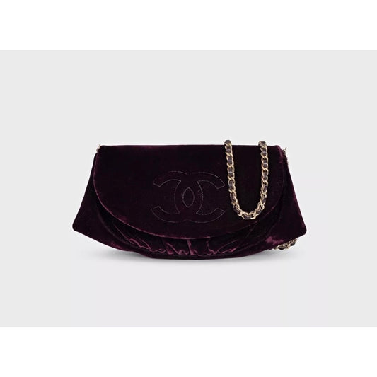 Chanel Purple Half Moon Wallet On Chain Pre-owned