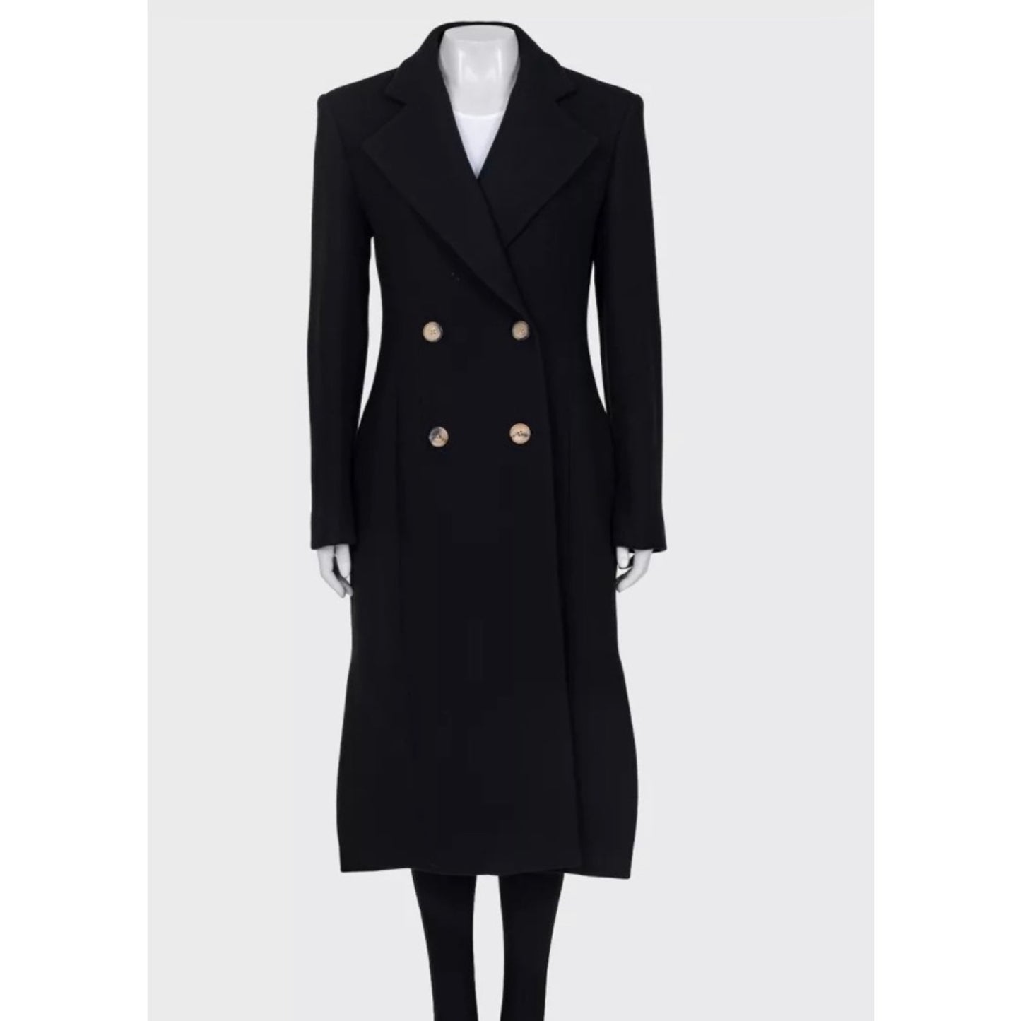 Khaite Black Wool Coat - US 4 / S Pre-owned