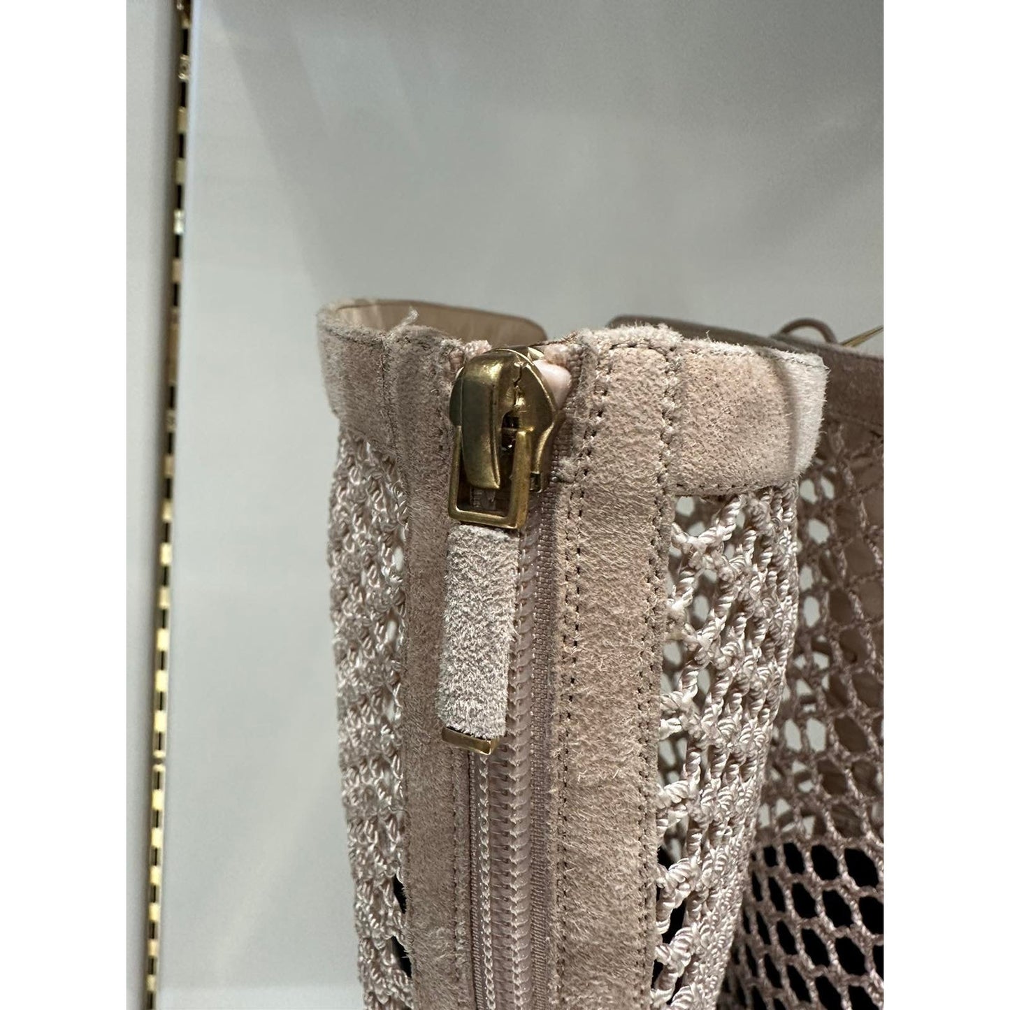 Christian Dior Beige Resille Naughtily-D Lace-Up Over-The-Knee Boots - Size 40 Pre-owned