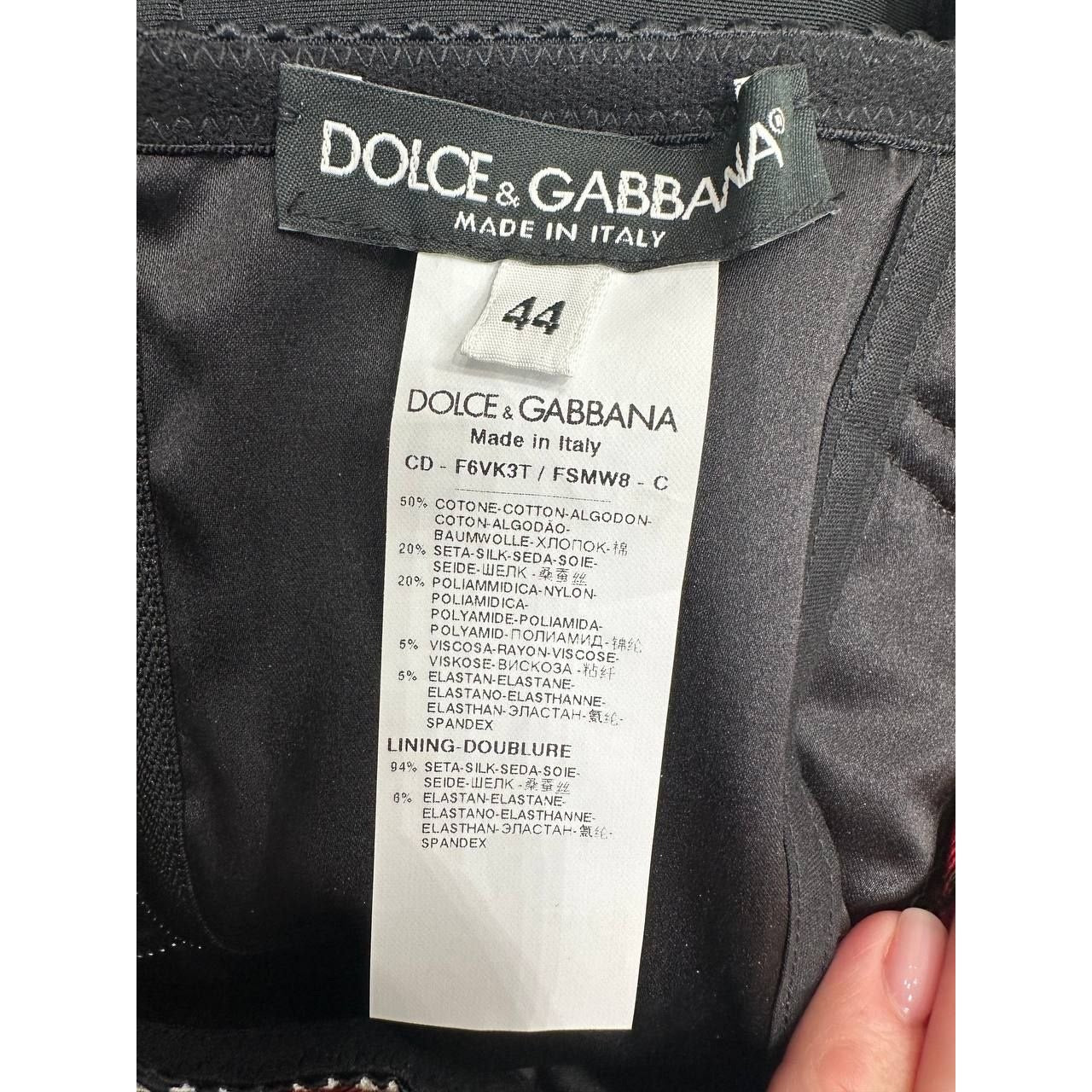 Dolce & Gabbana Floral Print Fitted Dress - Size 44 Pre-owned