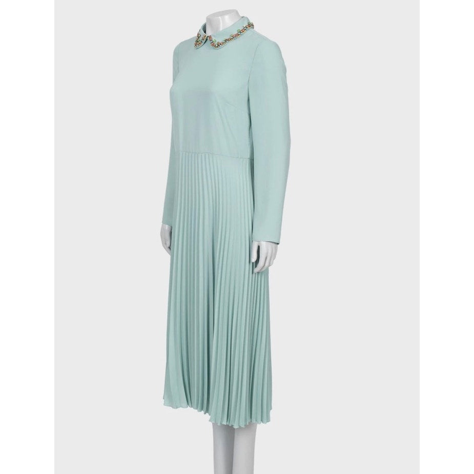 Red Valentino Black Pleated Hem Midi Dress - Size S pre-owned