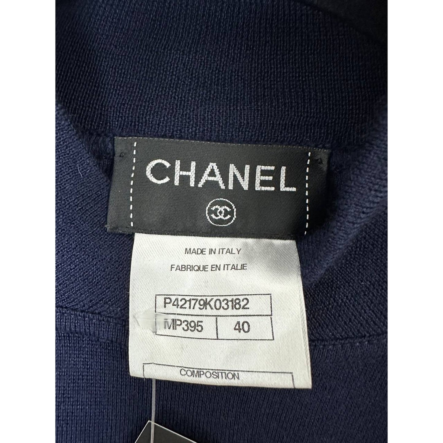 Chanel Navy Cashmere CC Logo Jumper Sz.40 pre-owned