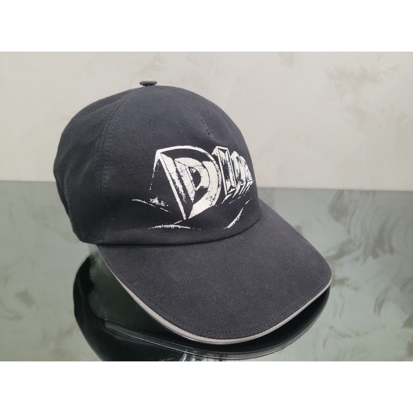 Dior Logo Print Black Cotton Baseball Cap - Size S Pre-owned