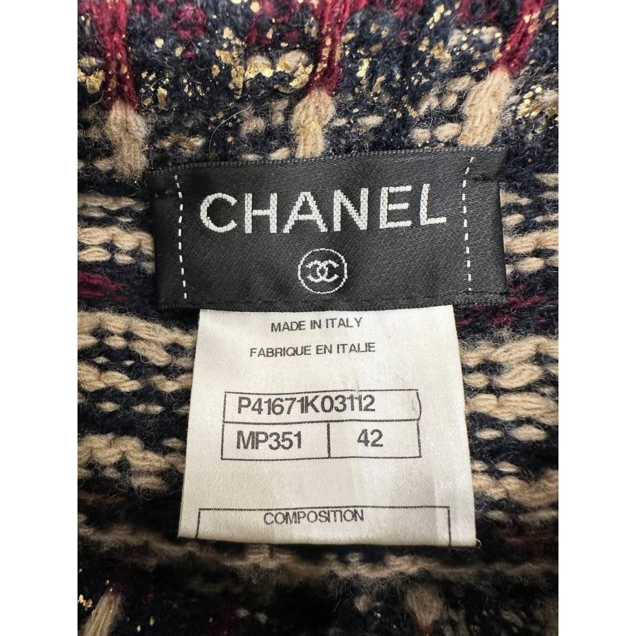 CHANEL 11A Paris-Byzance Metallic Tweed Coat FR 42 Pre-owned