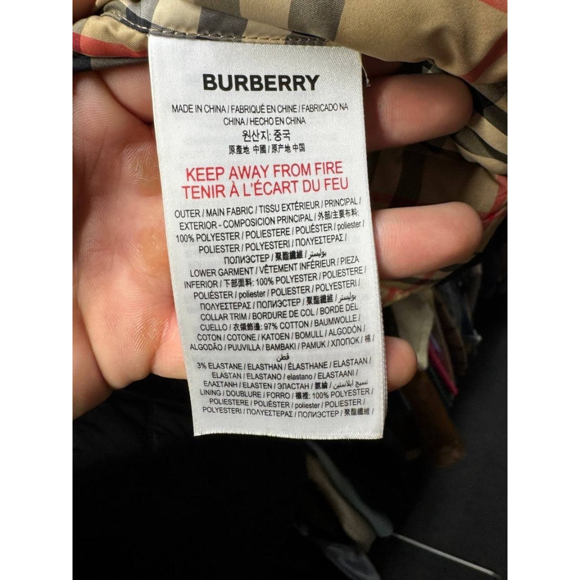 Burberry Black Quilted Jacket Coat Sz.L Pre-owned