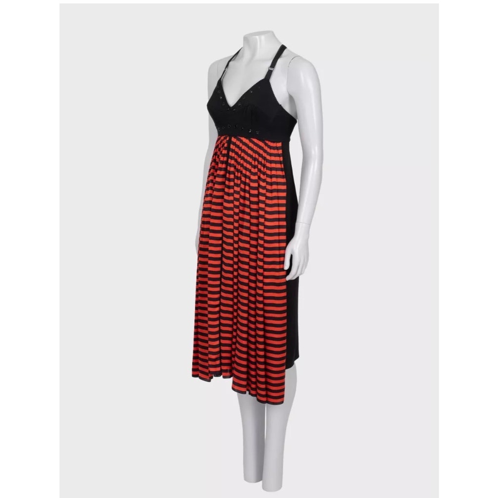 Jean Paul Gaultier Silk Striped Dress Sz.38/M Pre-owned