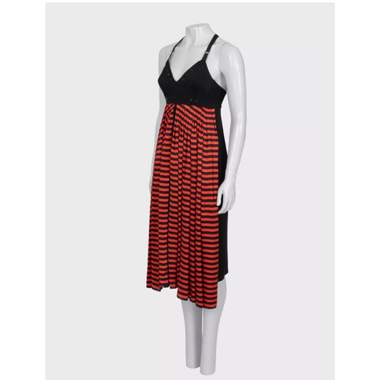 Jean Paul Gaultier Silk Striped Dress Sz.38/M Pre-owned