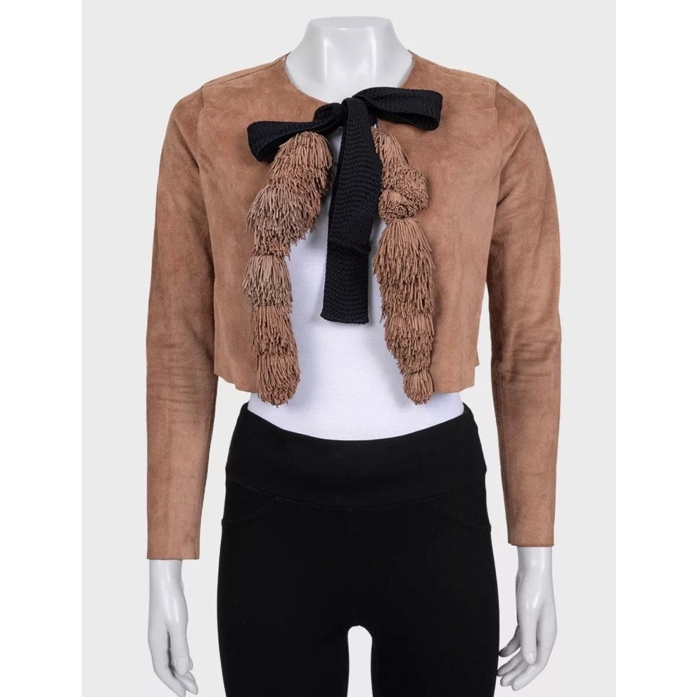 Saint Laurent Brown Suede Cropped Jacket - EU 38/M Pre-owned
