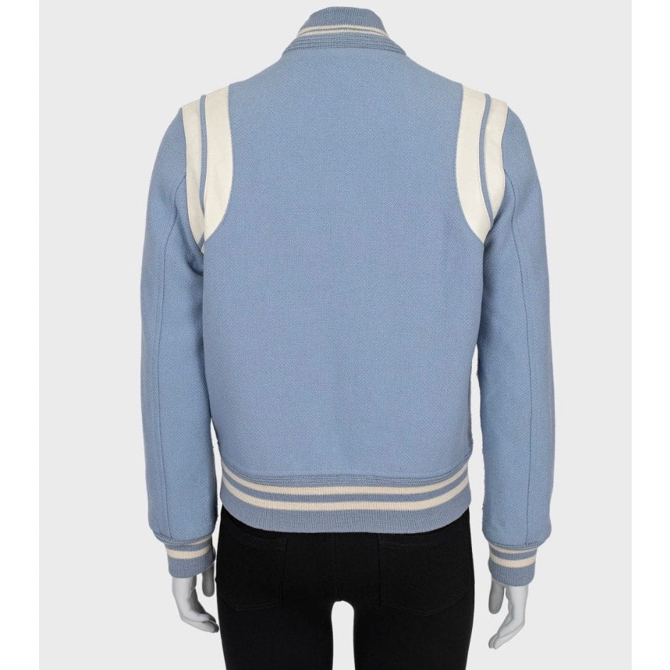 Saint Laurent Light Blue Wool Bomber Jacket FR40 / L Pre-owned