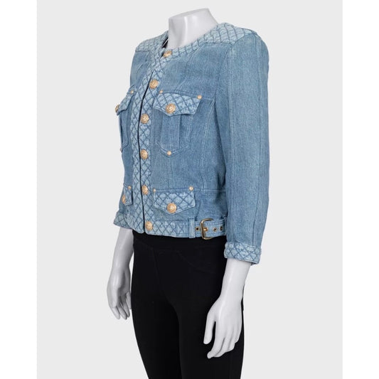 Balmain Denim Jacket with Gold Hardware - Size FR38 (M) pre-owned