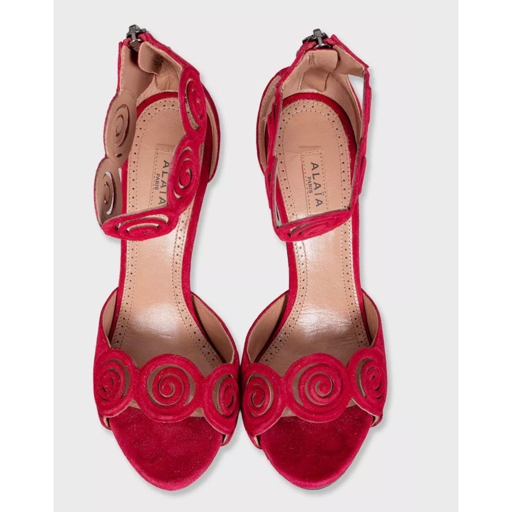 Alaïa Red Suede Stiletto Sandals EU 37 Pre-owned