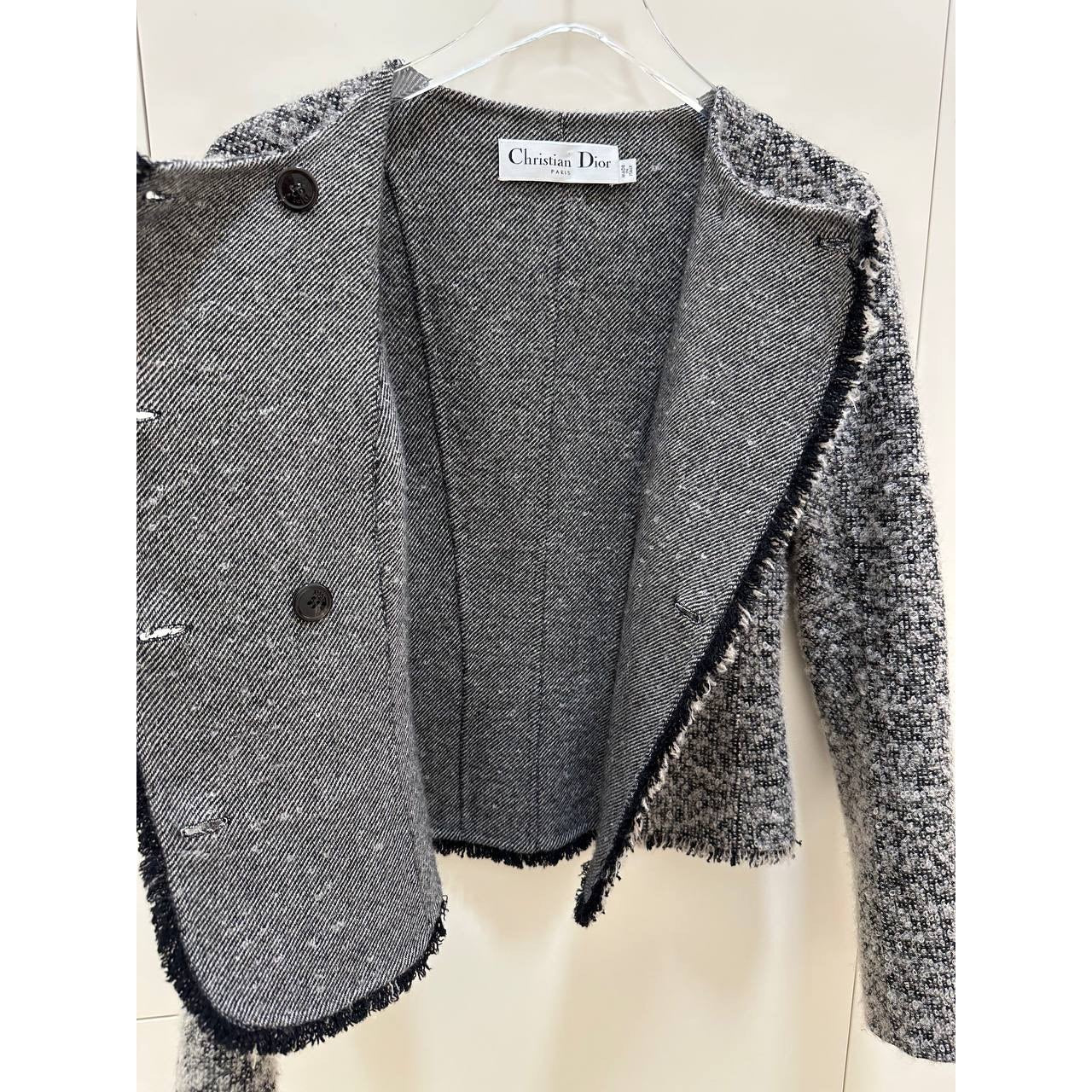 Christian Dior Black & White Tweed Jacket Sz.38 Pre-owned