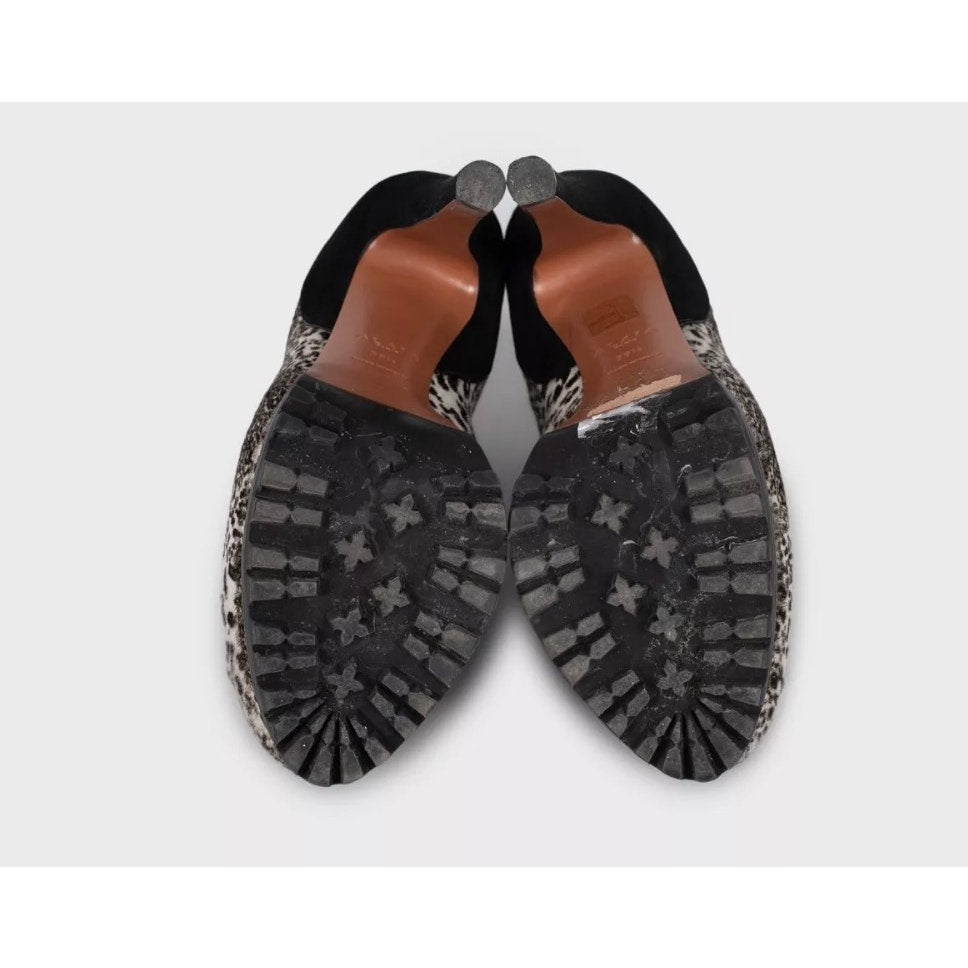 Alaïa Animal Pony Hair Suede Lace-Up Booties - EU 38.5 Pre-owned