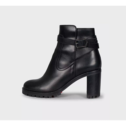 CHRISTIAN LOUBOUTIN Black Leather Ankle Boots EU 36.5 Pre-owned