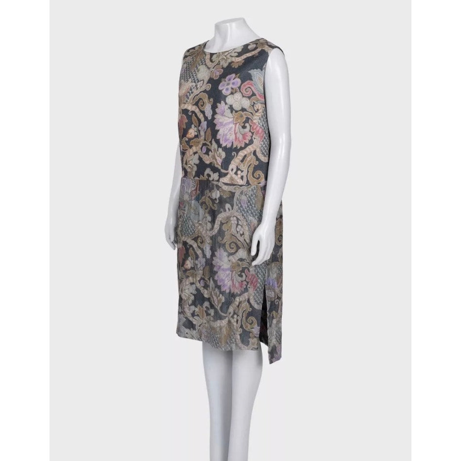 Dries Van Noten Wool & Silk Floral Print Midi Dress EU44 Pre-owned
