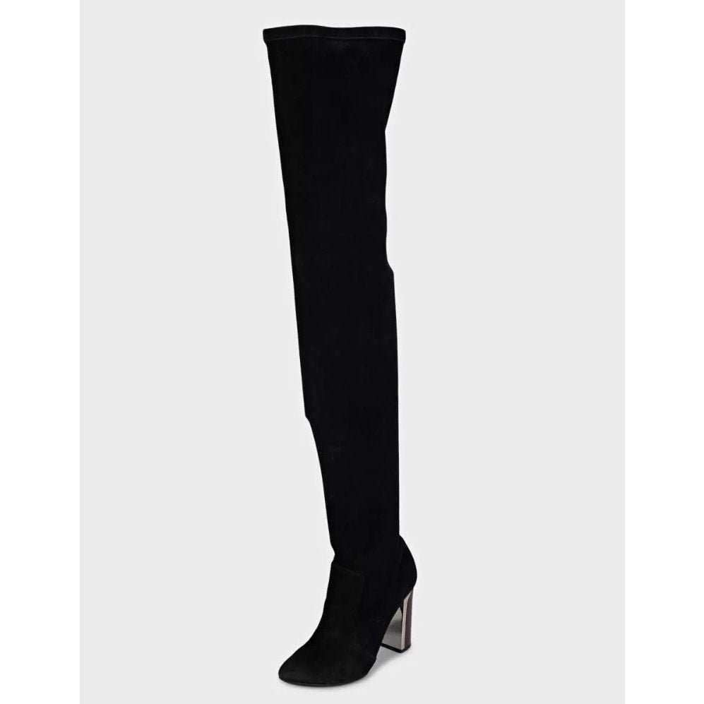 Christian Dior Black Suede Over-the-Knee Boots Sz.38 Pre-owned