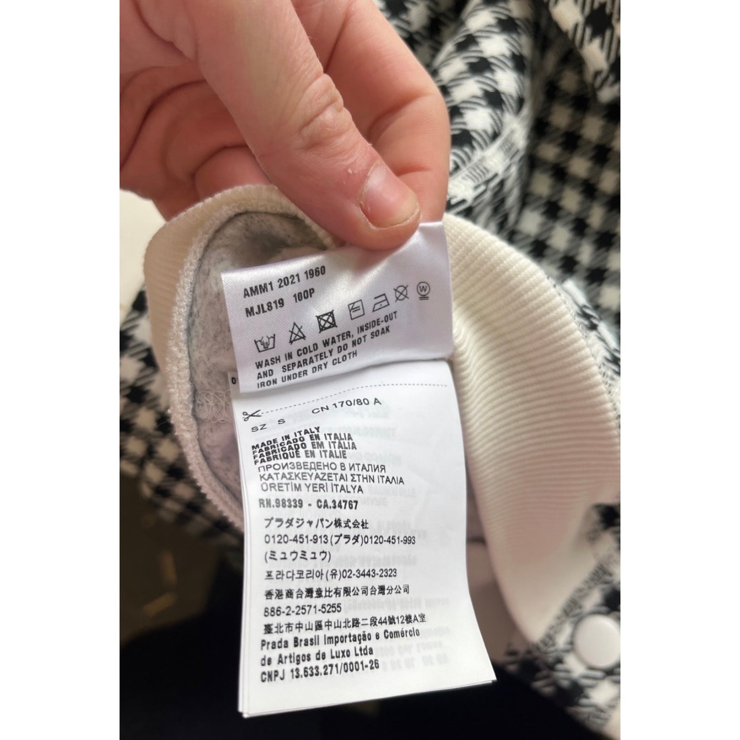 Miu Miu Houndstooth Cotton Suit with Shorts - Size S Pre-owned