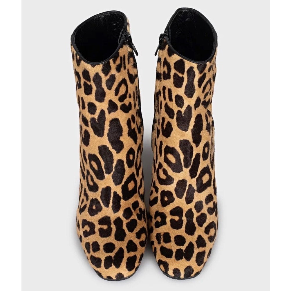 Saint Laurent Animal-Print Leather Ankle Boots sz.40 pre-owned
