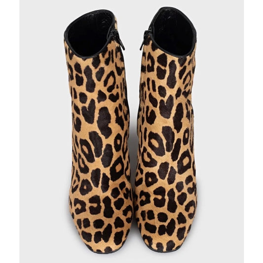 Saint Laurent Animal-Print Leather Ankle Boots sz.40 pre-owned