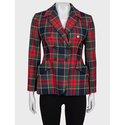 Christian Dior 2019 Tartan Fitted Wool Jacket Sz 40 pre-owned