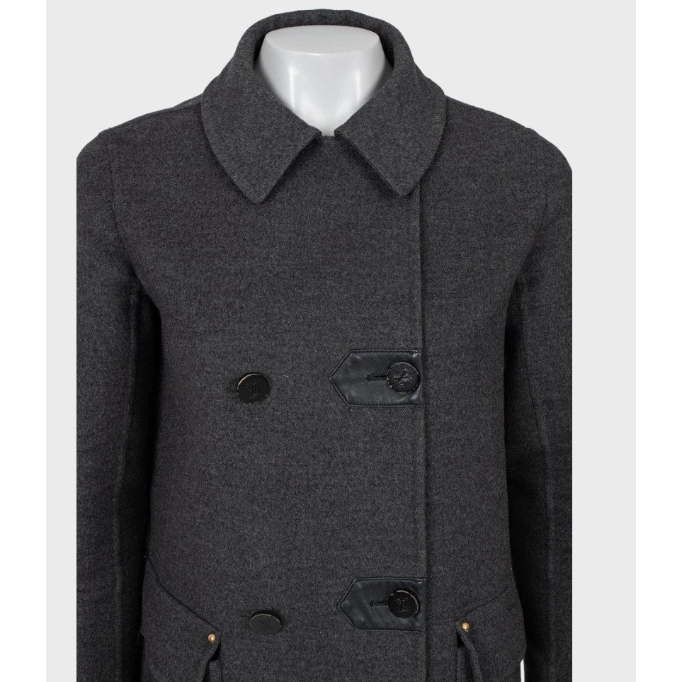 Louis Vuitton Grey Wool Cashmere Coat - Sz.XXS (IT36) Pre-owned