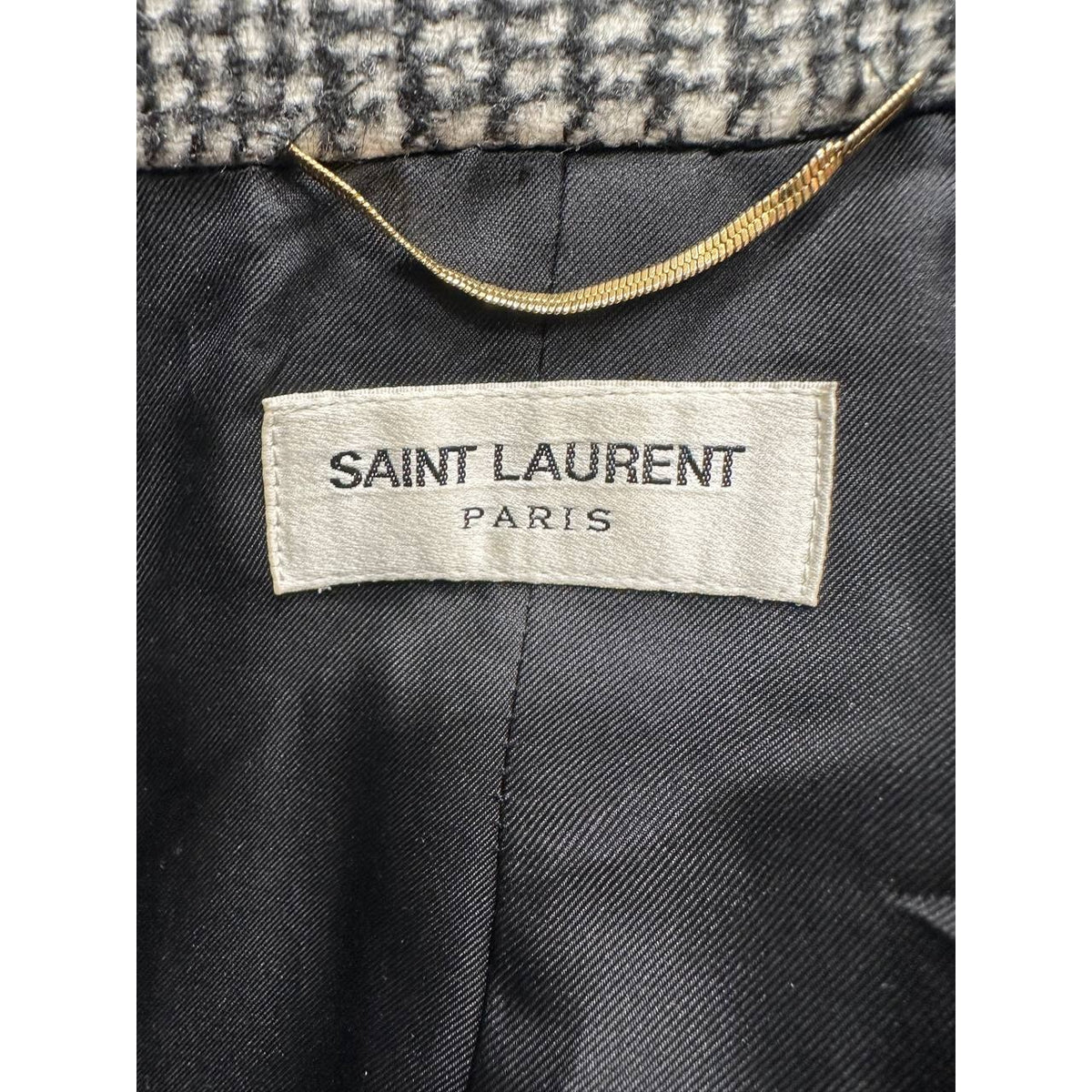 Saint Laurent Paris Plaid Wool Blazer Coat F40 Pre-owned