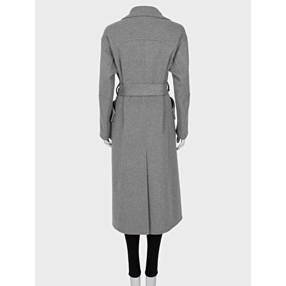 Loro Piana Grey Cashmere Wrap Coat Size S Pre-owned