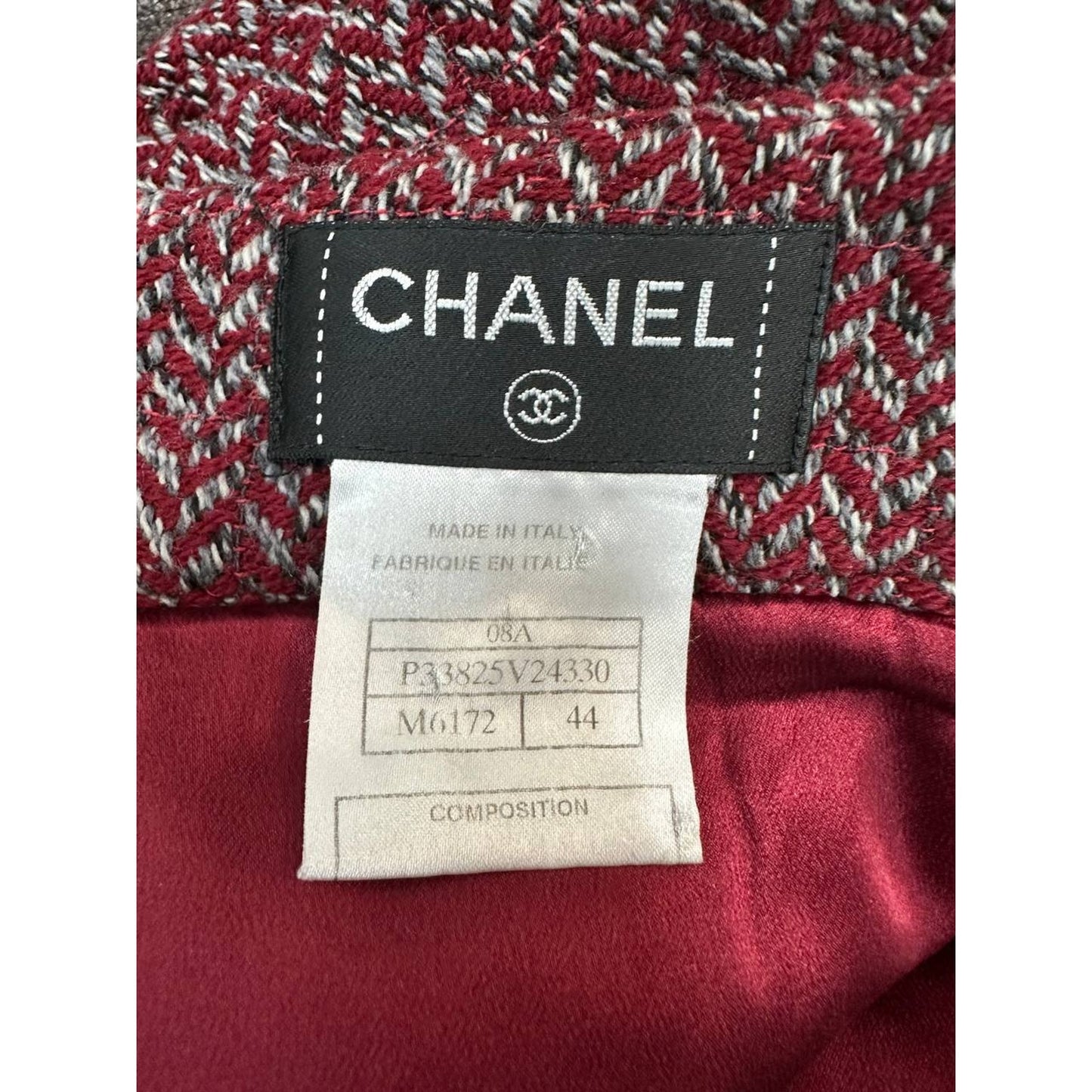 Chanel Tweed Wool Wrap Skirt Sz.44 Pre-owned