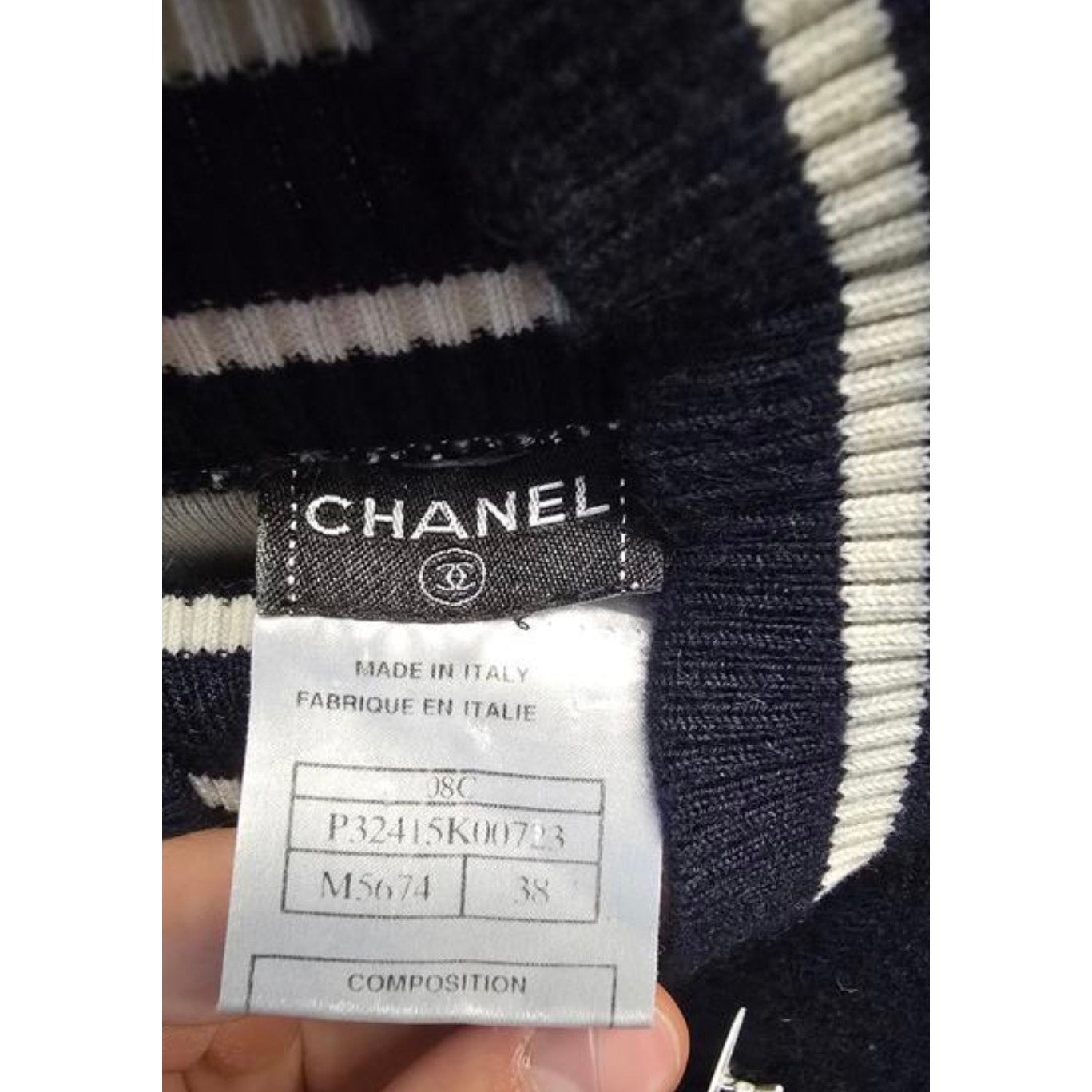 Chanel 2008 Cruise Blue Knit Embellished Skirt Suit Sz 38 Pre-owned