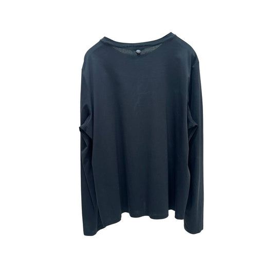Chanel Gabrielle Black Cotton Long Sleeve Crew Neck Top Sz 48 pre-owned