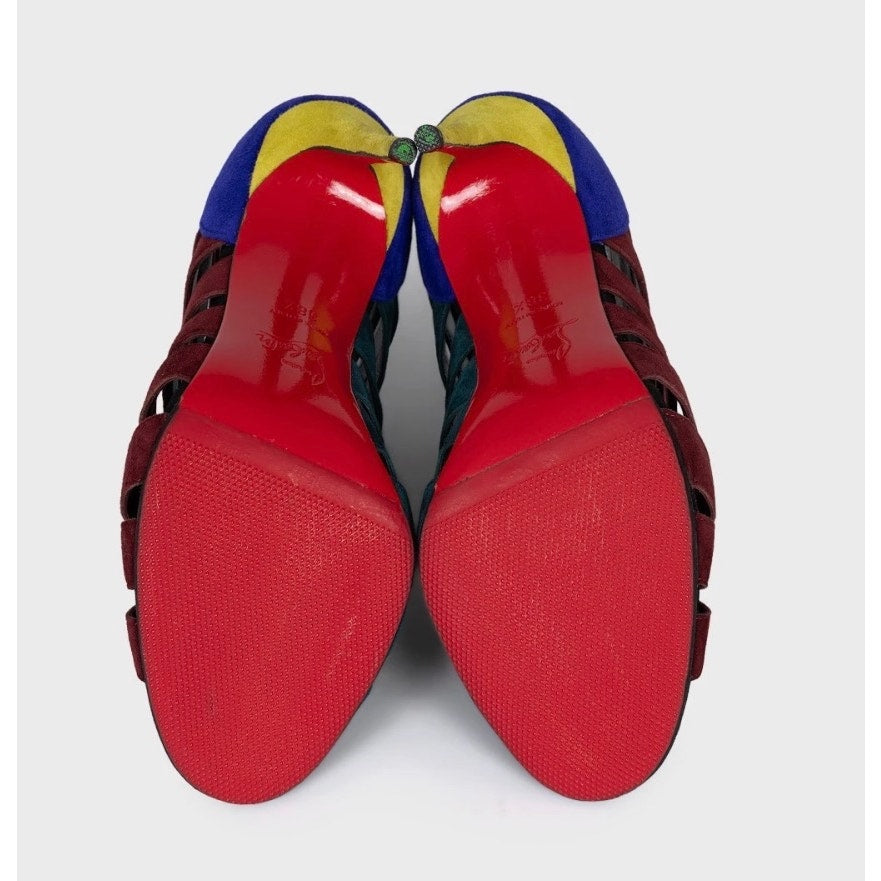 Christian Louboutin Multicolor Suede Heels - Sz.38.5 pre-owned