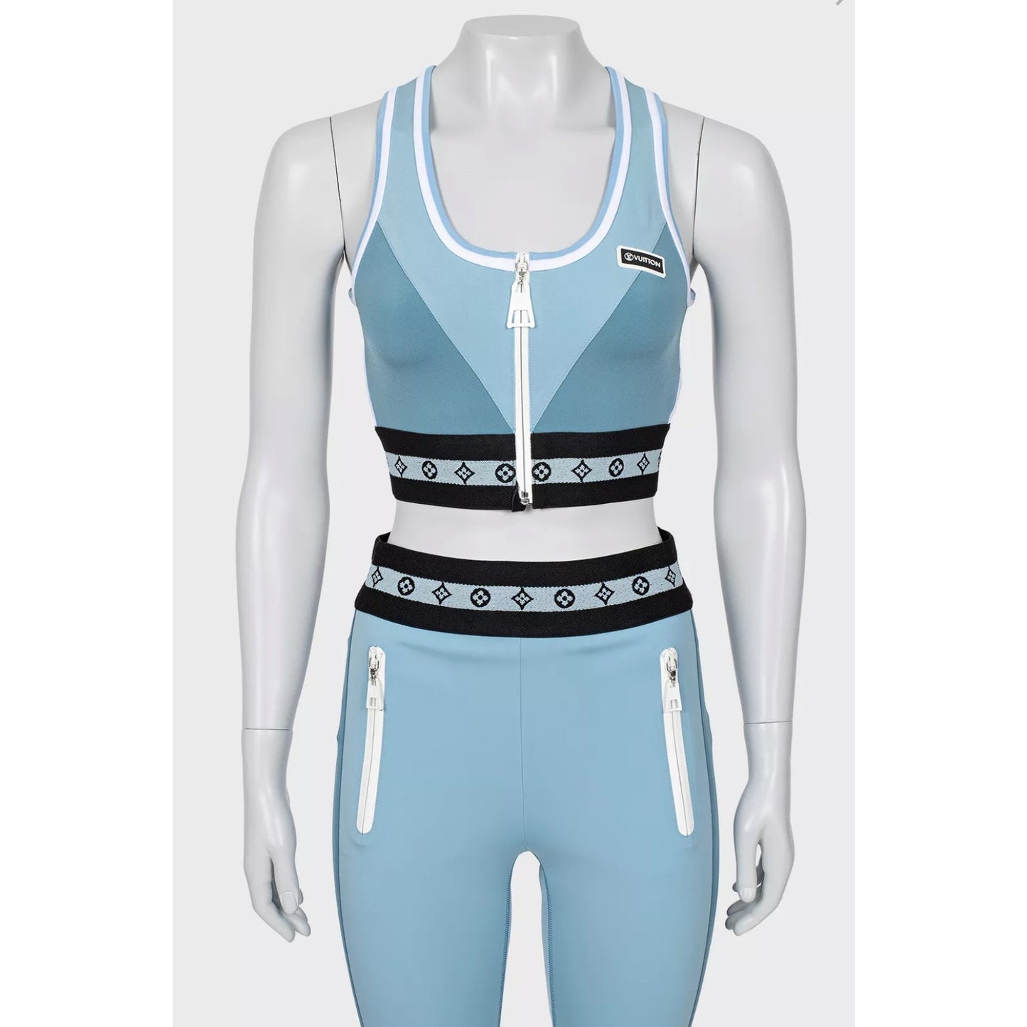 Louis Vuitton Blue Logo Monogram Nylon Active Set Sz34/38 Pre-owned