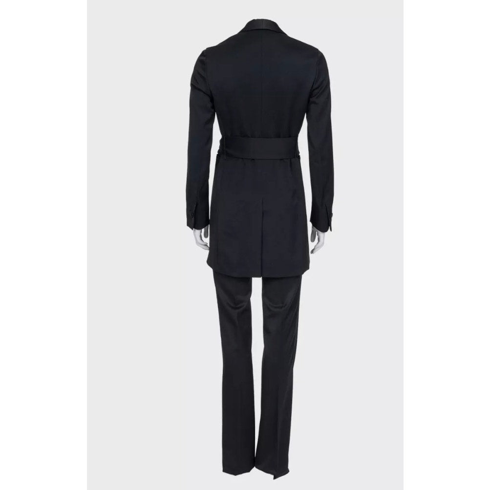 Saint Laurent Black Wool Suit with Long Jacket - EU36/S Pre-owned