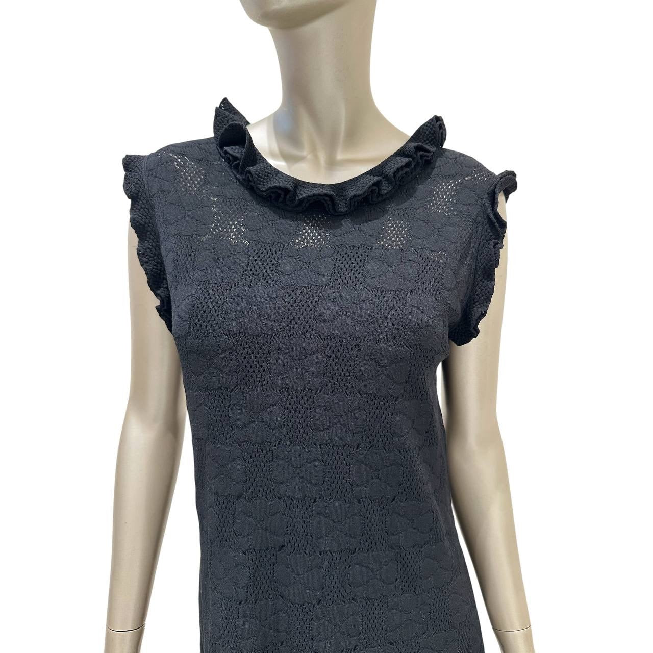 Chanel Vintage Black Sleeveless Shift Dress Sz 40 pre-owned