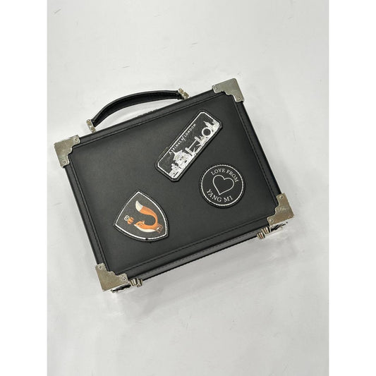 Aspinal of London Black Leather Mini Trunk Bag pre-owned