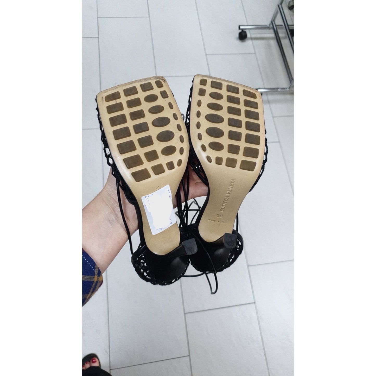 Bottega Veneta Stretch Square-Toe Mesh Pumps Samdals Sz.36 Pre-owned