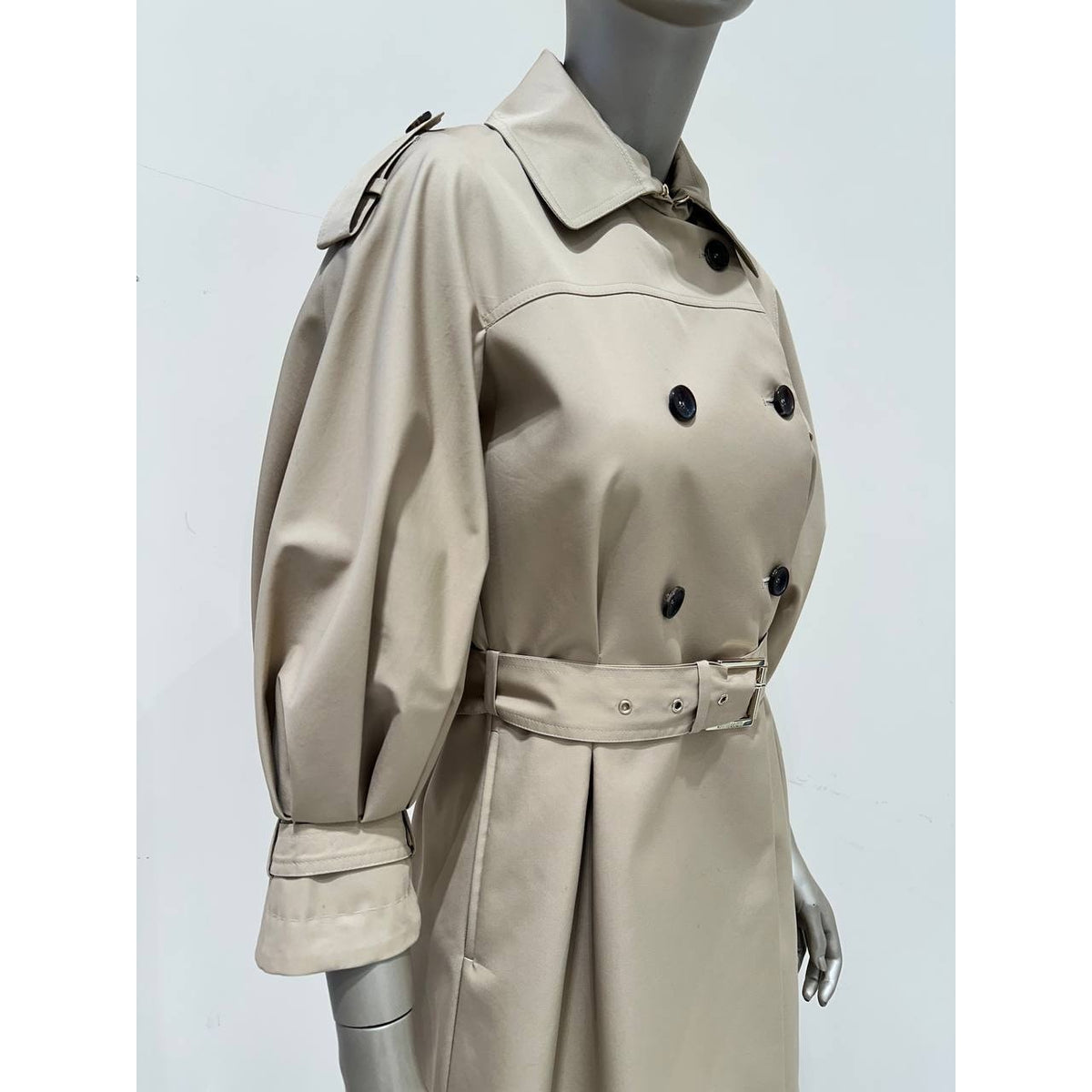 Cavalli Elegant Beige Double-Breasted Trench Coat Sz.40 Pre-owned