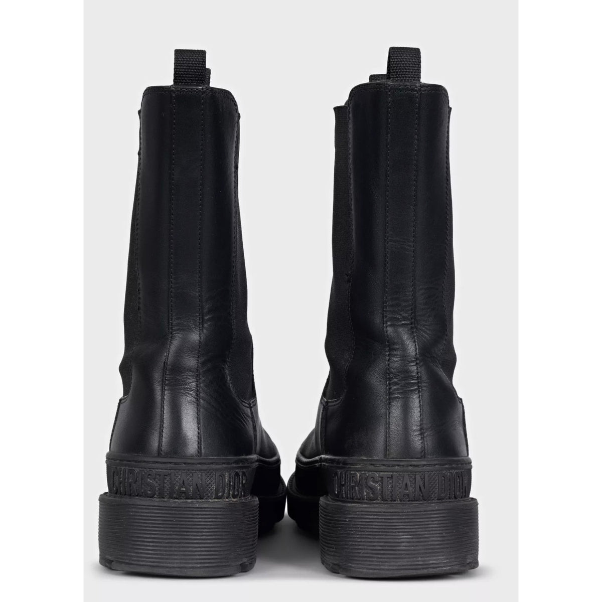 Christian Dior Black Leather Chelsea Boots EU 38.5 Pre-owned