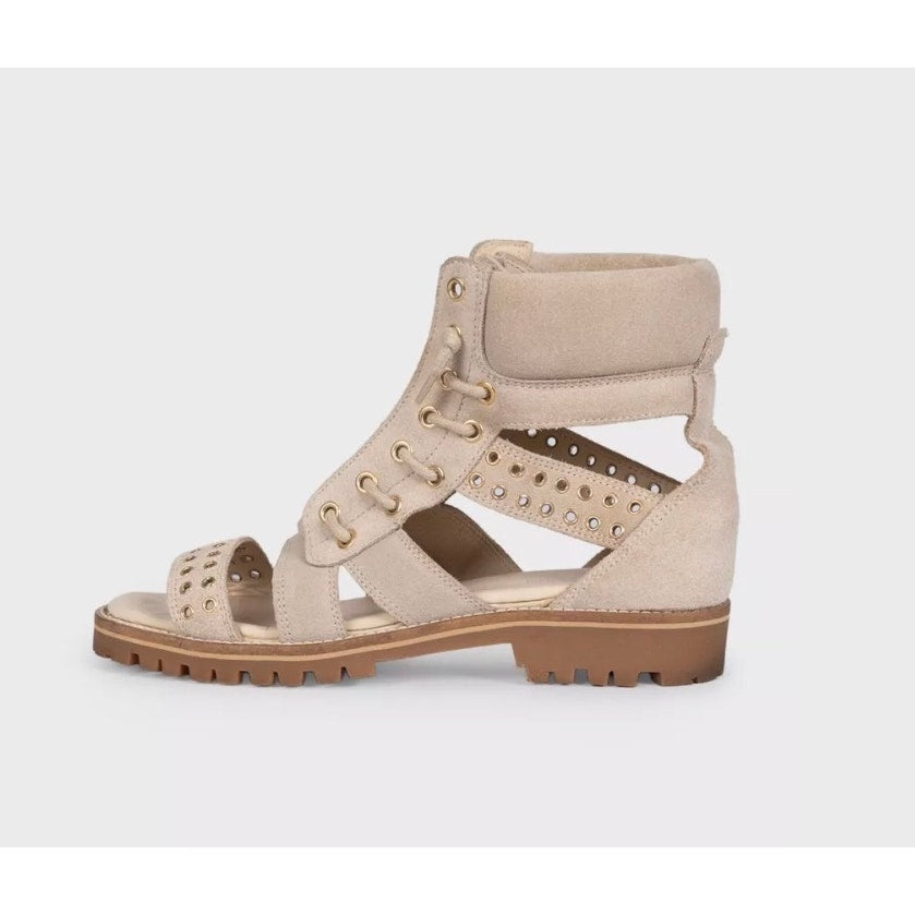 Balmain Beige Suede High Heel Sandals w Sz.37.5 Pre-owned