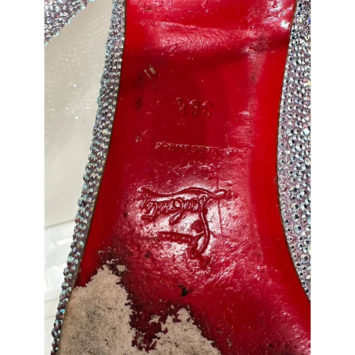 Christian Louboutin Crystal Strass Ballet Flats Sz.38.5 Pre-owned