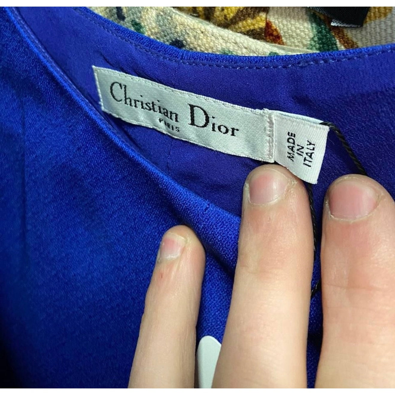 Christian Dior Vintage Blue Silk Blend A-Line Dress Sz.40/S Pre-owned